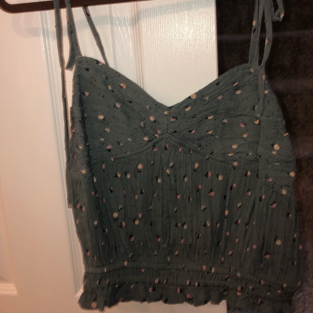 Ditsy Floral Tie Strap Tank Top